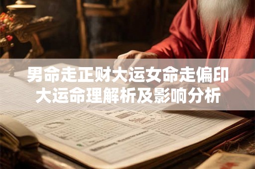 男命走正财大运女命走偏印大运命理解析及影响分析 男命走正财大运女命走偏印大运命理解析及影响分析