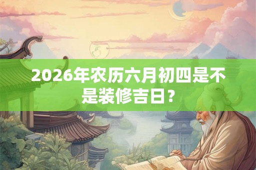 2026年农历六月初四是不是装修吉日？