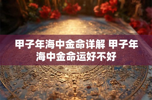 甲子年海中金命详解 甲子年海中金命运好不好