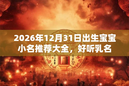 2026年12月31日出生宝宝小名推荐大全，好听乳名