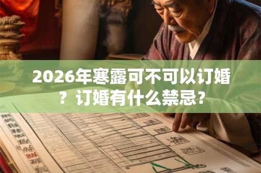 2026年寒露可不可以订婚？订婚有什么禁忌？