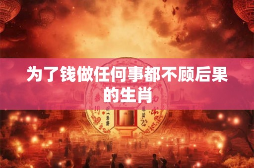 为了钱做任何事都不顾后果的生肖 为了钱做任何事都不顾后果的生肖