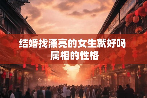 结婚找漂亮的女生就好吗  属相的性格