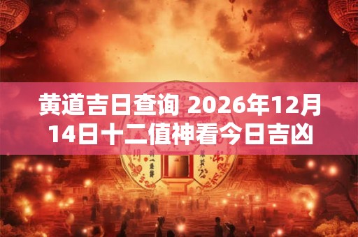 黄道吉日查询 2026年12月14日十二值神看今日吉凶