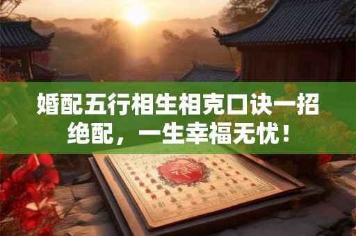 婚配五行相生相克口诀一招绝配，一生幸福无忧！