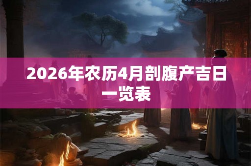 2026年农历4月剖腹产吉日一览表