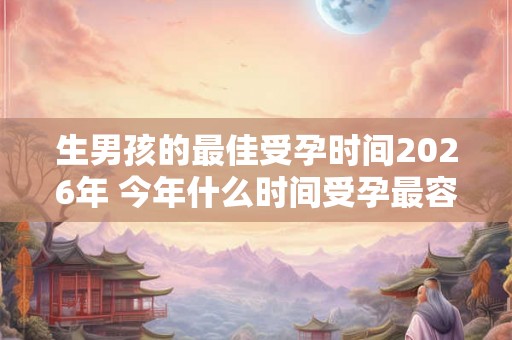 生男孩的最佳受孕时间2026年 今年什么时间受孕最容易生男孩