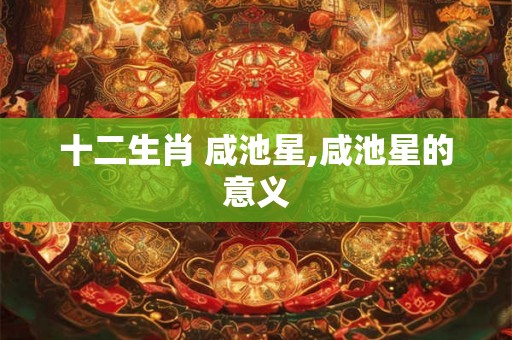 十二生肖 咸池星,咸池星的意义