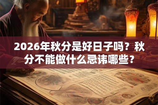 2026年秋分是好日子吗？秋分不能做什么忌讳哪些？