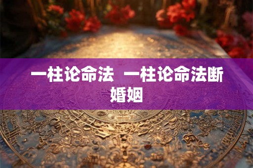 一柱论命法  一柱论命法断婚姻