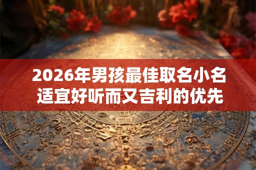 2026年男孩最佳取名小名 适宜好听而又吉利的优先