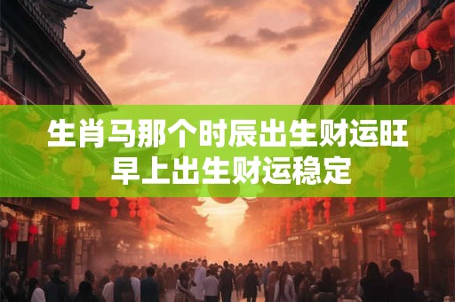 生肖马那个时辰出生财运旺 早上出生财运稳定