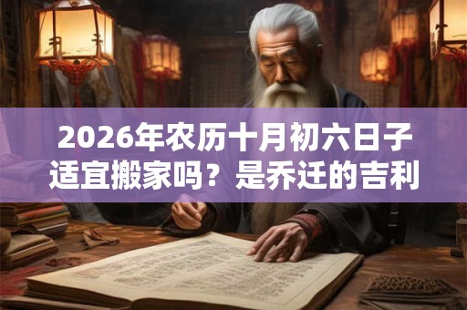 2026年农历十月初六日子适宜搬家吗？是乔迁的吉利日子吗