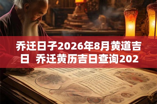 乔迁日子2026年8月黄道吉日  乔迁黄历吉日查询2026年8月