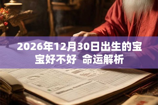 2026年12月30日出生的宝宝好不好 命运解析 2026年12月30日出生的宝宝好不好 命运解析