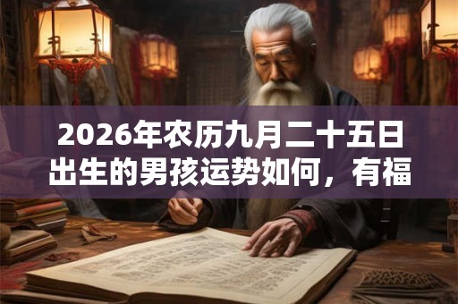 2026年农历九月二十五日出生的男孩运势如何,有福气吗? 2026年农历九月二十五日出生的男孩运势如何,有福气吗?