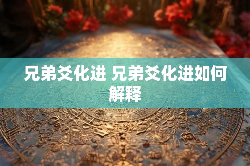 兄弟爻化进 兄弟爻化进如何解释