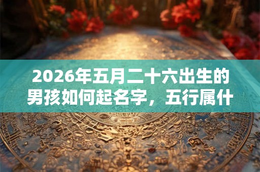 2026年五月二十六出生的男孩如何起名字，五行属什么