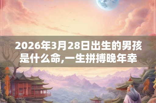 2026年3月28日出生的男孩是什么命,一生拼搏晚年幸福