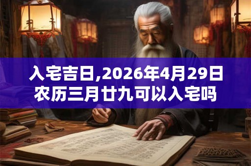 入宅吉日,2026年4月29日农历三月廿九可以入宅吗