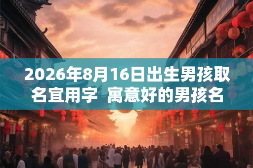 2026年8月16日出生男孩取名宜用字  寓意好的男孩名字