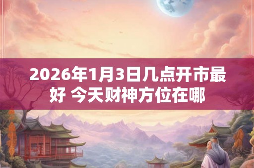 2026年1月3日几点开市最好 今天财神方位在哪