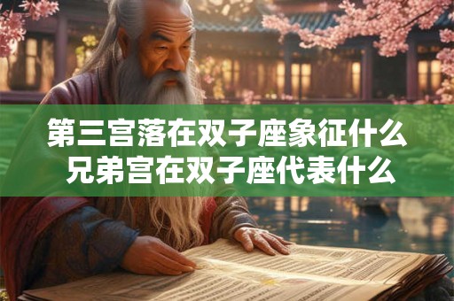 第三宫落在双子座象征什么 兄弟宫在双子座代表什么含义