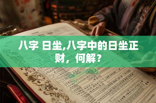 八字 日坐,八字中的日坐正财,何解? 八字 日坐,八字中的日坐正财,何解?