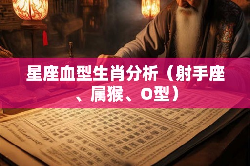 星座血型生肖分析（射手座、属猴、O型）