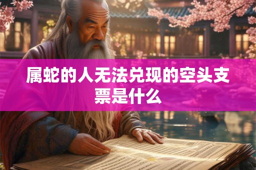 属蛇的人无法兑现的空头支票是什么