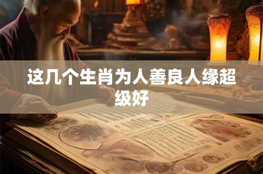 这几个生肖为人善良人缘超级好