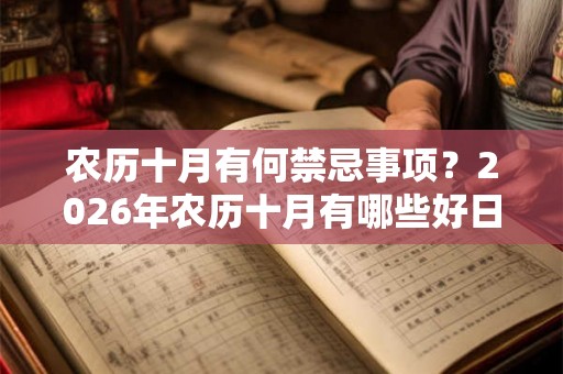 农历十月有何禁忌事项？2026年农历十月有哪些好日子？