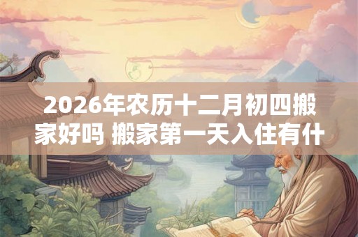 2026年农历十二月初四搬家好吗 搬家第一天入住有什么讲究 2026年农历十二月初四搬家好吗 搬家第一天入住有什么讲究