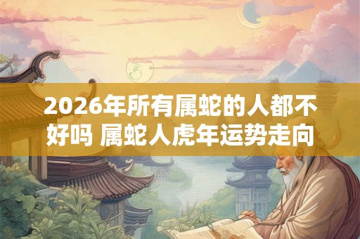 2026年所有属蛇的人都不好吗 属蛇人虎年运势走向 2026年所有属蛇的人都不好吗 属蛇人虎年运势走向