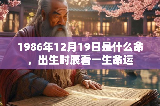 1986年12月19日是什么命，出生时辰看一生命运