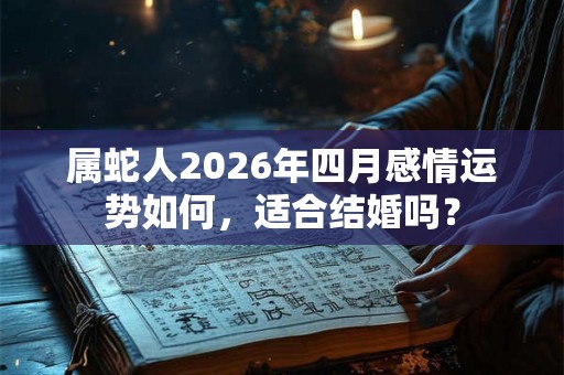 属蛇人2026年四月感情运势如何，适合结婚吗？