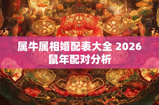 属牛属相婚配表大全 2026鼠年配对分析