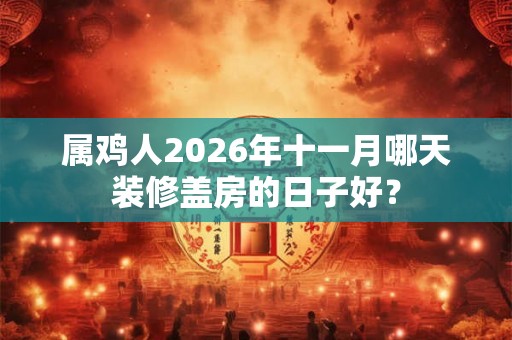 属鸡人2026年十一月哪天装修盖房的日子好? 属鸡人2026年十一月哪天装修盖房的日子好?