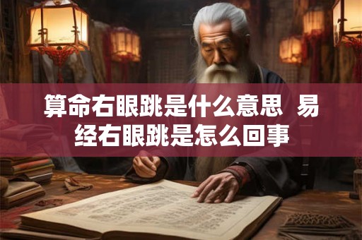 算命右眼跳是什么意思  易经右眼跳是怎么回事