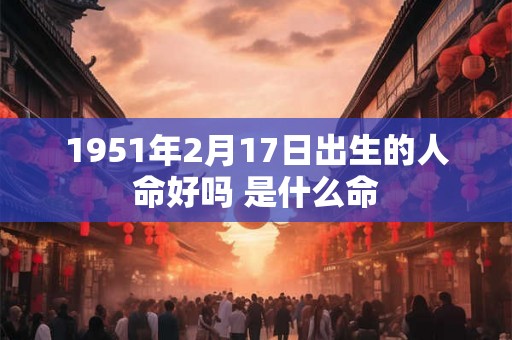 1951年2月17日出生的人命好吗 是什么命