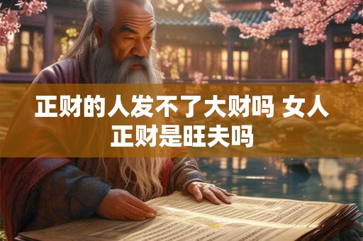 正财的人发不了大财吗 女人正财是旺夫吗