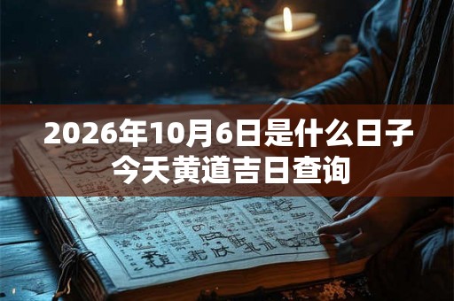 2026年10月6日是什么日子 今天黄道吉日查询