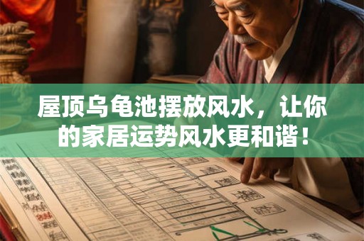 屋顶乌龟池摆放风水，让你的家居运势风水更和谐！