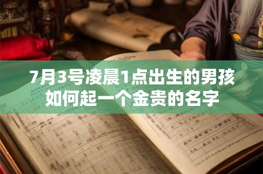 7月3号凌晨1点出生的男孩如何起一个金贵的名字
