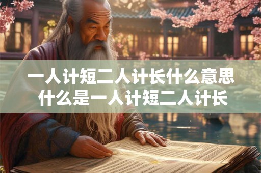 一人计短二人计长什么意思 什么是一人计短二人计长