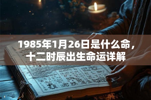 1985年1月26日是什么命，十二时辰出生命运详解