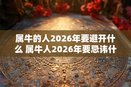 属牛的人2026年要避开什么 属牛人2026年要忌讳什么