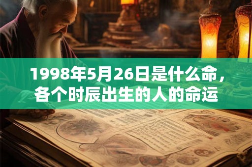 1998年5月26日是什么命，各个时辰出生的人的命运