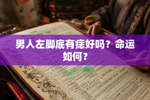男人左脚底有痣好吗？命运如何？