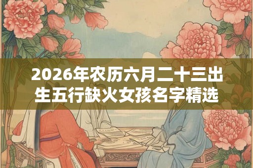2026年农历六月二十三出生五行缺火女孩名字精选